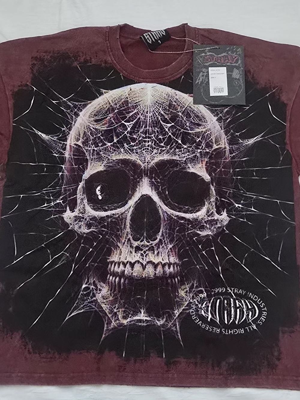 Men’s Burgundy Skull Graphic Short-Sleeve Tee by Stray
